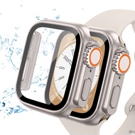 เปลี่ยนเป็น Ultra2เคสสำหรับ Apple Watch เคสเคสกันกระแทก IWatch ขนาด45มม. 41มม. 40มม. 44มม. ปกป้องหน้าจอกระจกเทมเปอร์ขยายเป็น Ultra2สำหรับ Apple Watch Series 9 8 7 SE2 SE 6 5 4