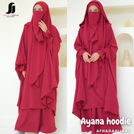 Afhadahijrah - Gamis set cadar AYANA hoodie terbaru baju dan hijab instan syari free niqab