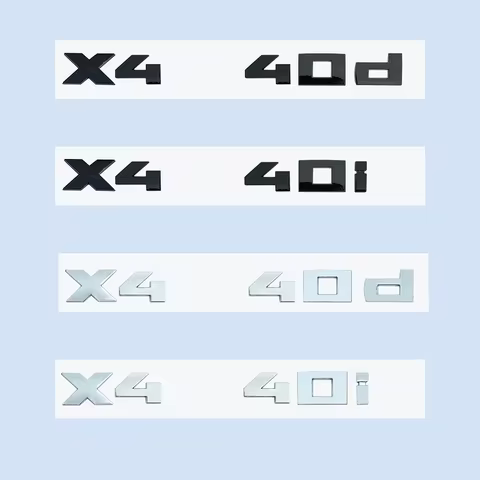 Chrome Black 3D Letters M X4M40i X4M40d X4M50d X4 M40d M40i ABS Emblem for X4 Series F26 G02 Car Tru