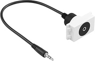 QIANRENON 23 * 36mm TRS 3.5mm Wall Panel Socket Module Audio Short Cable Connector 1/8 TRS Male to F