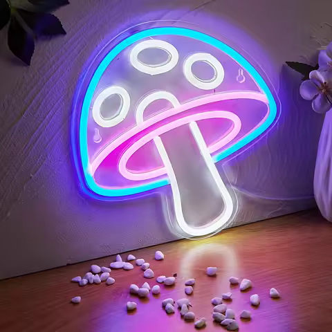 Chi-buy LED Neon Mushroom USB Powered Neon Signs Decor Lamp Signs Birthday Gift Wall Art For Bedroom
