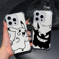 Pokemon Black Pocket Monster Clear Phone Case For Samsung A57 A37 A56 5G A55 A54 A53 A17 A16 A15 A06