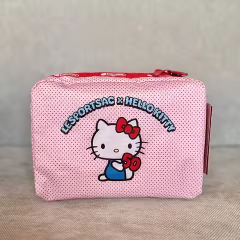 Kawaii Sanrio HelloKitty Limited 50th Anniversary Makeup Toiletry Bag Travel Wash Pouch Cute Anime C