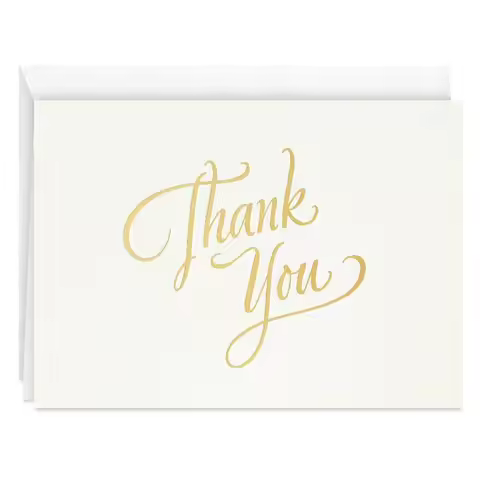 Thank-You Notes (Gold Script on Ivory), Pack of 10