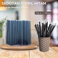BK888 Black Plastic Drinking Straws 6 x 20 cm Pointed Hygienic Contents 300 Pcs High Quality