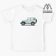 Land Cruiser FJ40 HardTop Blue Kids T-Shirt - Unisex #605