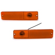 Side Light Square Shape 2pcs Orange Lens For Jeep Cj5 Cj6 Cj7 Cj8 4x4 Year 1945 1950 1960 1970 1975