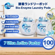 100 Pods 15g Poddo World 1st Bio Enzyme Laundry Capsule 2 Tubs - Universal