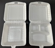 Styrofoam Lunch Box Kotak Makan Lux L-03 isi 100pcs (Packing Kardus)