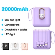 Portable Power Bank 20000mAh Powerbank 4 in 1 Mini Fast Charger not Applicable to iPhone 15 Series