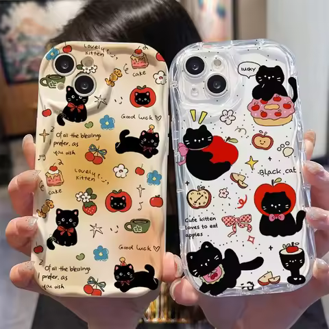 Y2K Cute Cat Love Heart Chain Phone Case For Realme C75 C71 C67 C63 C53 C33 C31 C35 C55 Note 60 GT6 