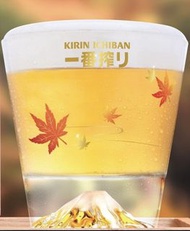 【全新！有盒！】一番搾 啤酒杯 楓葉富士山圖案 