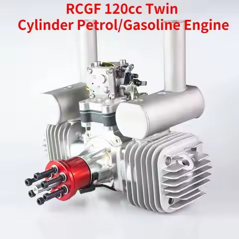 VVRC RCGF 120cc Twin Cylinder Petrol Engine Dual Cylinder with Muffler/Igniton/Spark Plug for RC Mod