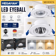 <SIRIM>MEGAMAN LED EYEBALL 5W/7W EXTRA BRIGHT ENERGY SAVING EYES CARE LED EYEBALL SPOTLIGHT