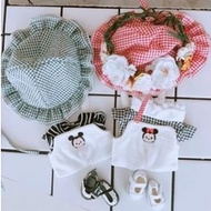 [MILK BOTTLE CABINET][20CM] MICKEY/MINNIE BIB SET