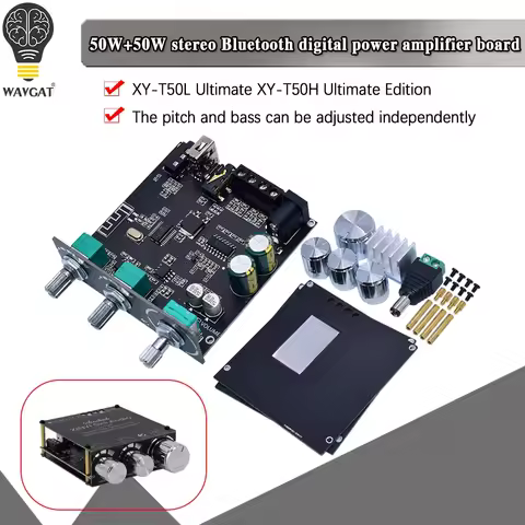 XY-T50H TPA3116D2 2*50W Bluetooth 5.0 Subwoofer Amplifier Board 2.0 Channel High Power Audio Stereo 