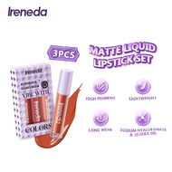 Elite 3Pcs Matte Ireneda Liquid Lipstick Set