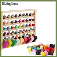 LivingLuxe Wooden Thread Holder 54 Spool Thread Rack Wall Mounted Sewing Thread Holder Multi Purpose