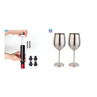 VINKASA wine saver vacuum pump with 4 stoppers wine storage keeper bottle cap cap VINKASA Steel Wine Glass Set 500ml 2P Camping Picnic Outdoor Stainless Steel Portable