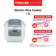 [FREE GIFT] Toshiba RC-18NMFEIS White Copper Forged Pot with Non-stick Coating Electric Rice Cooker, 1.8L