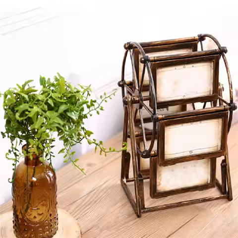 AS94-2X Rotating Windmills Wheel Picture Frame Photo Album Self Assembly Wedding Family Photograph F