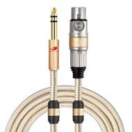 GOLLEY LION สายเคเบิล XLR ตัวเมีย1/4นิ้ว6.35มม. TRS เป็น XLR สำหรับเครื่องผสมเสียงคอนโซลเพาเวอร์แอมป