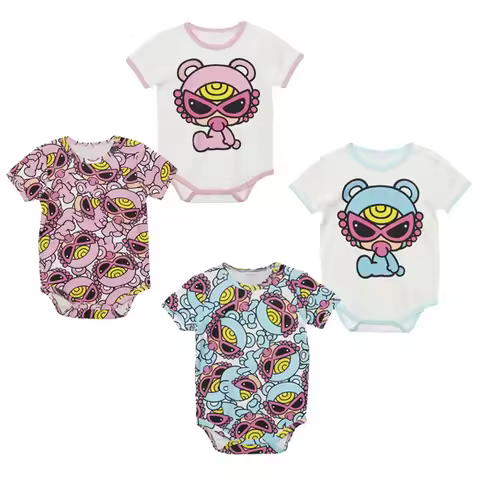 Hysteric Mini Infant mini clothing Baby Cartoon Teddy Crawler Clothing Children's jumpsuit kids clot