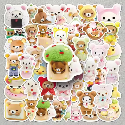Cute Rilakkuma Cartoon Animal Creative Simple Decoration Notebook Handbook Waterproof Sticker