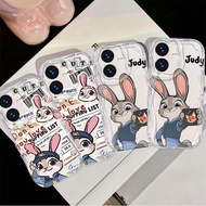 Casing For VIVO Y22 Y22S 4G Cartoon Cream Cover Judy Couple Soft TPU 3D Waves Silicone Clear Case