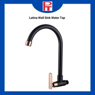 Latina Wall Sink Water Tap Sus 304 Faucet  (Matt Black & Rose Gold) 100% Authentic