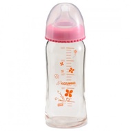 [Nursing Baby Products Club] KIDS & MAMA Glass Wide Mouth Bottle 250ml/150ml Yellow/Pink Random Ship