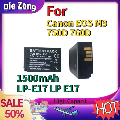 In Stock For Canon EOS M3 750D 760D Rechargeable Battery 1500mAh LP-E17 LP E17 Camera Battery