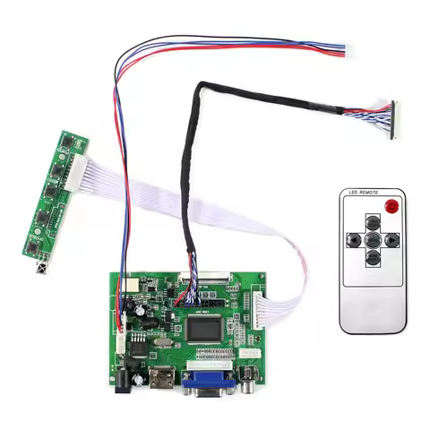 HD MI VGA 2AV Reversing LCD Controller Board For 6.5" G065VN01 V2 640x480 LCD Screen