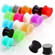 [Kesoto] 12 Pairs Silicone Flared Expander Gauges Plug Tunnel Ear Stretching 6mm