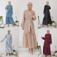 Gamis Lebaran Primadona Milo Maxi Dress Wanita Muslim Motif Bunga