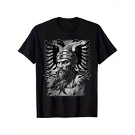 Proudly Support Albania & Kosovo: Mens Skanderbeg Flag T-Shirt - Cotton, Comfortable Round Neck, Sho