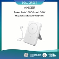 Anker Wireless Power Bank (10K, 30w) A1685 | Built-in USB-C Cable | Adjustable Stand