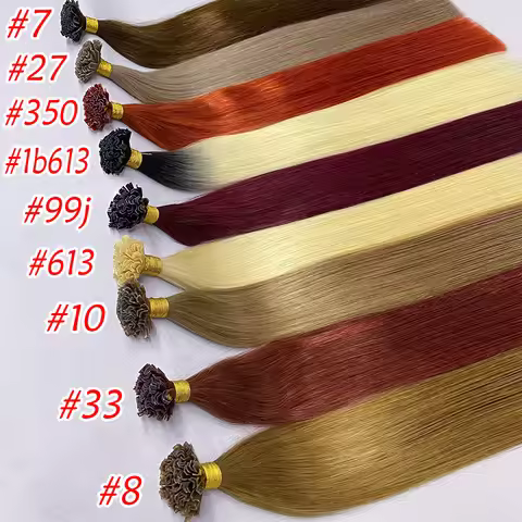 V Tip Human Hair Extension Fusion Hair Silky Straight Dark Brown Pre Bonded V Shape Keratin Hair Vie