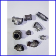 ◿ ● ↂ 1 1/4 1 1/ 2" 2" GI elbow, GI tee, GI Street Elbow, GI Elbow 45, GI coupling, GI cap, GI plug