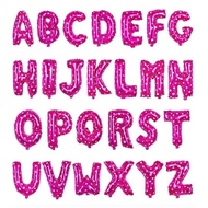 (16" inch) Pink w/ Heart Medium Size Letter Foil Balloon (Complete Alphabet) - Ivypartyneeds