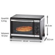Rommelsbacher BG1055E Toaster Baking Oven (18L), 7 Heating Menu - Top Germany Brand; SG Stock