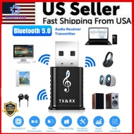 Bluetooth 5.0 Audio Transmitter Receiver Usb Adapter Tv Pc Car Aux Spe