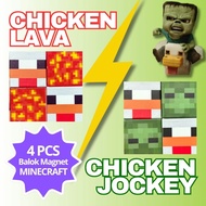 4 Pcs Chicken Lava Jockey Minicraft Minecraft Magnetic Blocks. Movie Movie Movie Movie