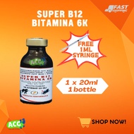 SUPER B12 BITAMINA 6K 20ml | FOR ANIMALS | plus 1ml syringe| Injectable