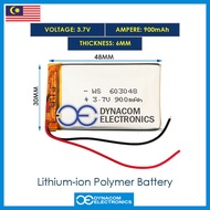 3.7V 900mAh 603048 Lithium Polymer Battery MP3 MP4 GPS Bluetooth Quran Pen Reader Microphone [Bateri
