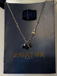 包郵AGATHA Paris signature狗仔x巴黎鐵塔頸鏈 銀色