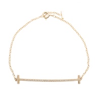 [二手] Tiffany & Co. T Smile鑽石手鍊，中號，腕圍 16.5cm，K18PG（粉金），Smile