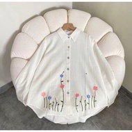 KEMEJA NJW - Florida Women's Floral Shirt with Balloon Sleeves