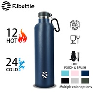 FJbottle Vacuum Tumbler 34Oz Hot And Cold Water Bottle Stainless Steel Water Bottle With Cup Brush