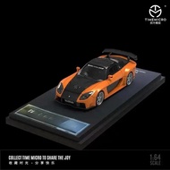 hot TimeMicro1:64 RX-7 Veilside Fast Furious BlackOrange Model Car